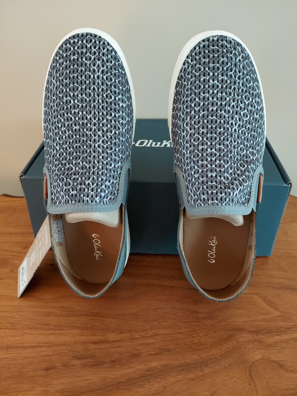 Olukai Women's Slip-On Sneakers in Gray Pattern